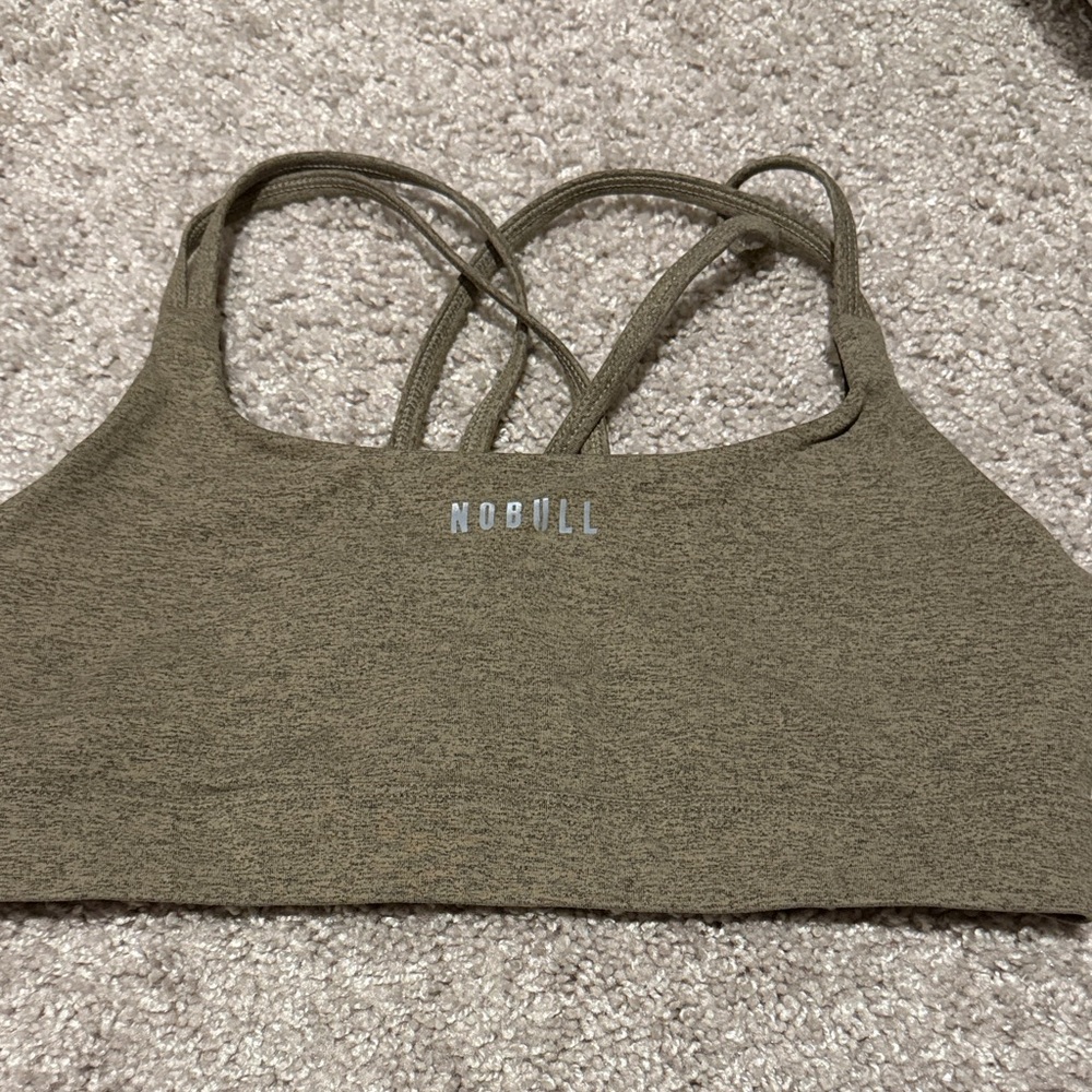 NOBULL Khaki Cross-Back Sports Bra